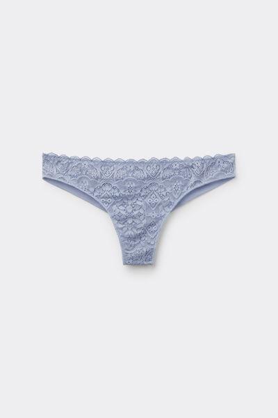 Blue Lace And Microfibre Brazilian Briefs, 5601_064K, large image number 3