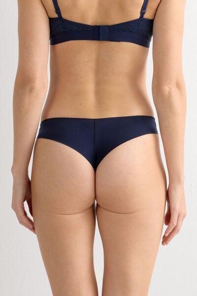 Navy Microfibre Brazilian Briefs, Intense Blue, large image number 2