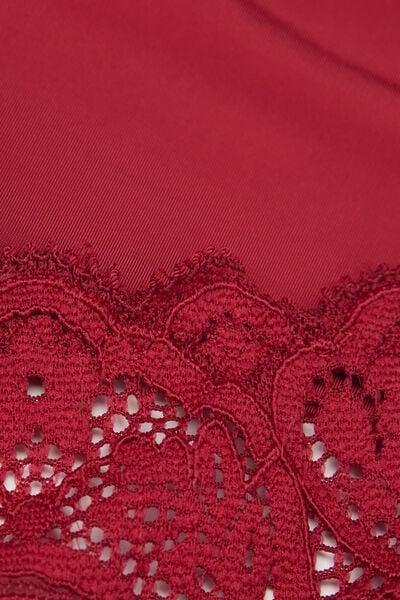 Red Patterned Stretch Lace Brazilian Briefs, Red, large image number 4
