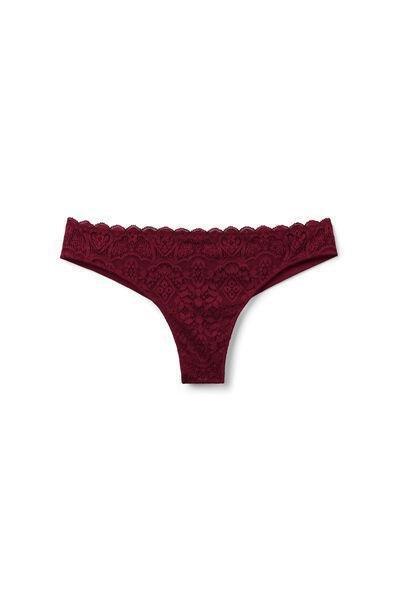 Red Lace And Microfibre Brazilian Briefs, 5601_181K, large image number 1
