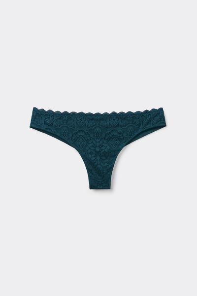 Green Lace And Microfibre Brazilian Briefs, 5601_187K, large image number 0