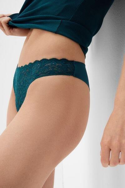 Green Lace And Microfibre Brazilian Briefs, 5601_187K, large image number 4