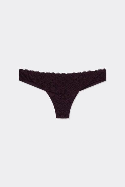 Purple Lace And Microfibre Brazilian Briefs, 5601_198K, large image number 3