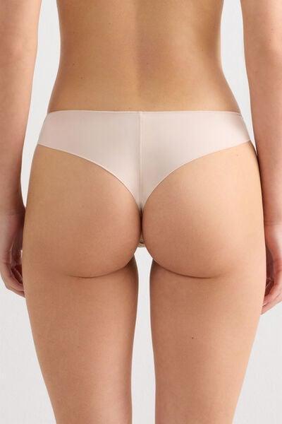 Cream Lace Brazilian Briefs, Silk, large image number 2