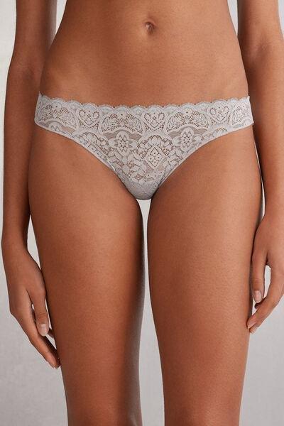 Grey Lace Brazilian Briefs, , large image number 0