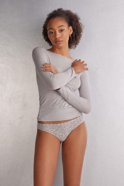 Grey Lace Brazilian Briefs, , large image number 1