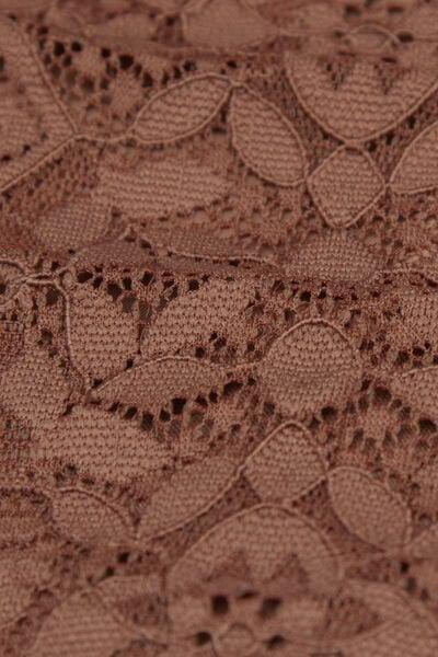 Beige Lace And Microfibre Brazilian Briefs, Brown Mocha, large image number 4