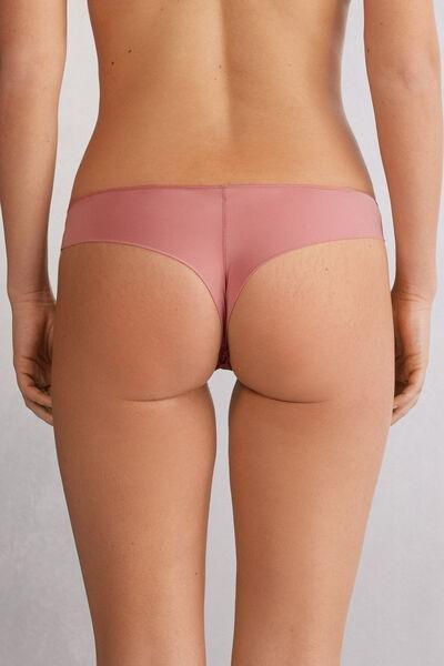 Pink Lace And Microfibre Brazilian Briefs, , large image number 3