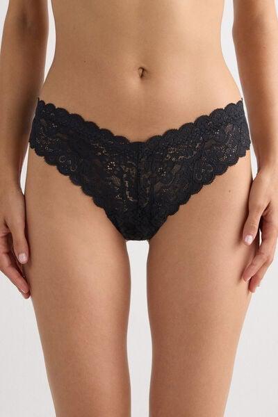 Black 80S-Style Brazilian Briefs, Black, large image number 1