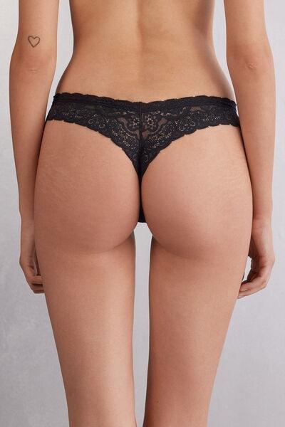 Black 80S-Style Brazilian Briefs, , large image number 2