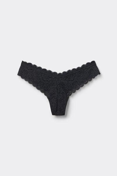 Black 80S-Style Brazilian Briefs, Black, large image number 3