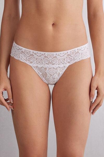 White Lace Brazilian Briefs, , large image number 0