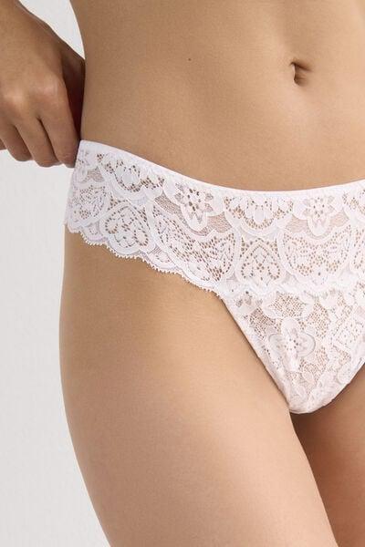 White Lace Brazilian Briefs, White, large image number 5