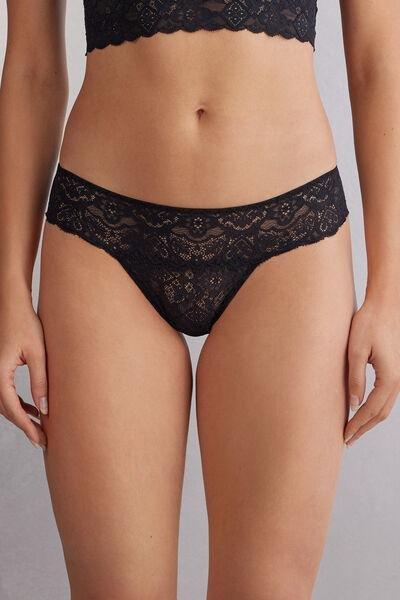 Black Lace Brazilian Briefs, , medium