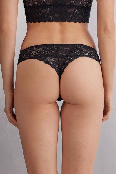 Black Lace Brazilian Briefs, , large image number 3