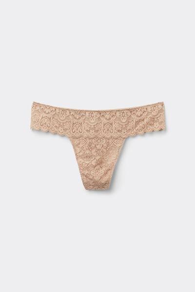 Beige Lace Brazilian Briefs, , large image number 2