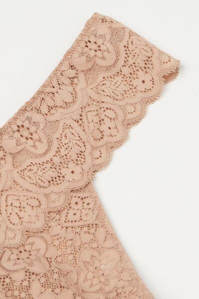 Beige Lace Brazilian Briefs, , large image number 4