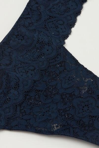 Navy Lace Brazilian Briefs, Intense Blue, large image number 4