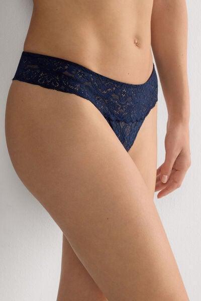 Navy Lace Brazilian Briefs, Intense Blue, large image number 5