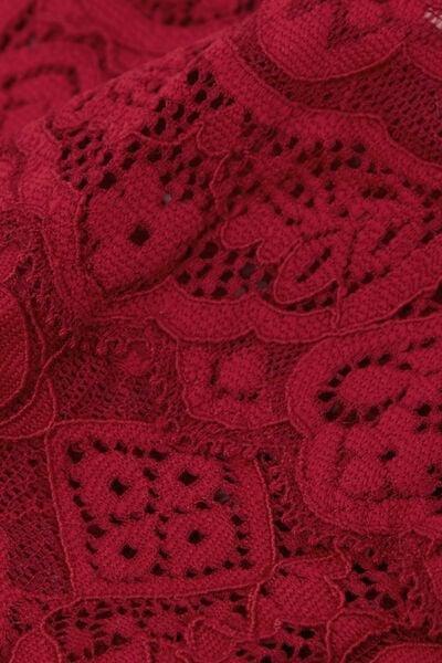 Red Romantic Frills Lace Brazilian Briefs, Red, large image number 4