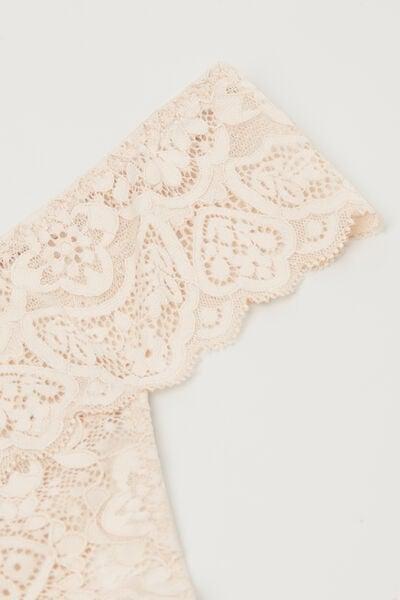 Cream Lace Brazilian Briefs, Silk, large image number 4