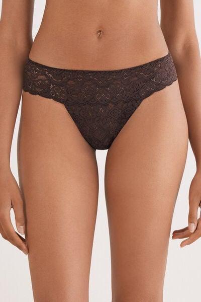 Mocha Brown Lace Brazilian Briefs, 5601_705J, large image number 1
