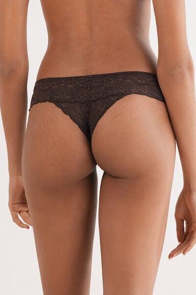 Brown Lace Brazilian Briefs, 5601_705J, large image number 2