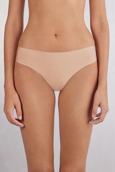 Beige Seamless Brazilian Briefs, , medium