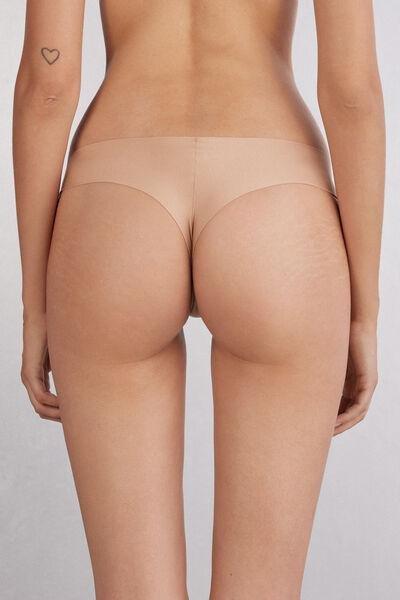Beige Seamless Brazilian Briefs, , large image number 2