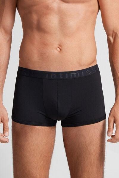 Black Elastic Boxer Shorts, , large image number 0