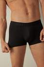 Intimissimi - Black Boxer Shorts In Microfibre With Logo, Men