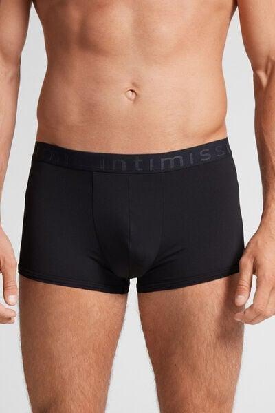 Black Elastic Boxer Shorts, Black, large image number 6
