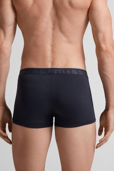 Blue  Boxer Shorts In Microfibre, , large image number 3