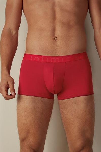 Red Boxer Shorts In Microfibre, , large image number 0