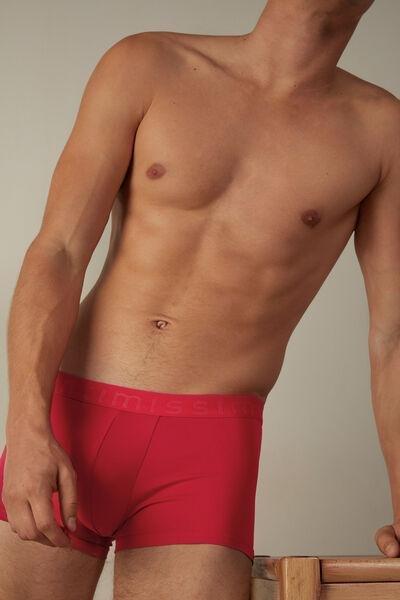 Red Boxer Shorts In Microfibre, , large image number 1