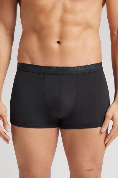 Black Extra-Soft Microfibre Boxers, Black, large image number 1