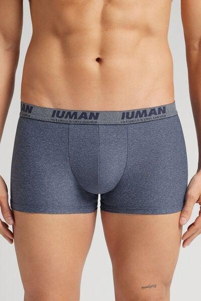 Blue Extra-Soft Microfibre Boxers, Denim Blue Blend, medium
