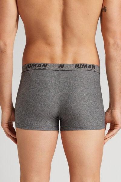 Grey Extra-Soft Microfibre Boxers, Graphite Grey Blend, large image number 2