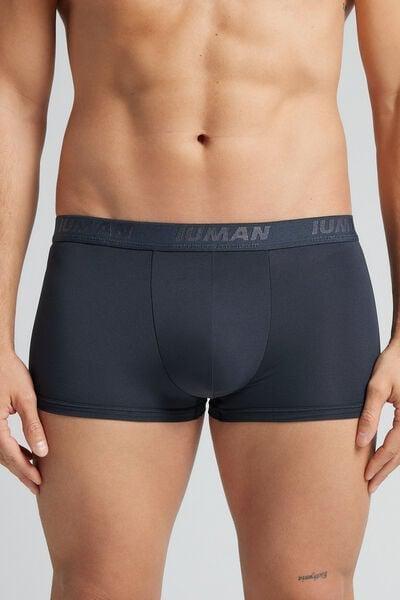 Navy Elastic Waist Cotton Boxers, Midnight Blue, large image number 1