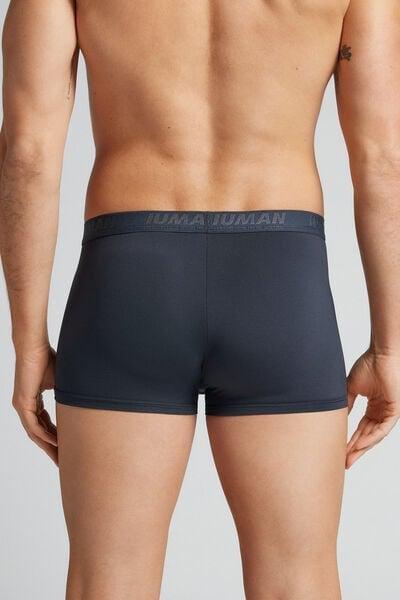 Navy Elastic Waist Cotton Boxers, Midnight Blue, large image number 2