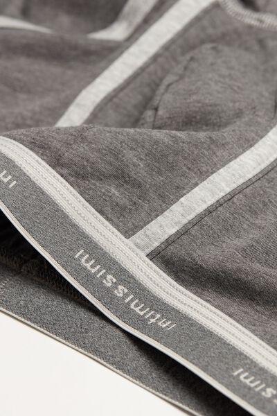 Grey Stretch Cotton Boxer Shorts, Graphite Grey Blend/light Grey Blend, large image number 5