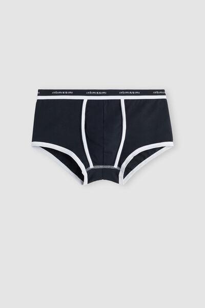 Navy Stretch Contrast Boxer Shorts, , large image number 2