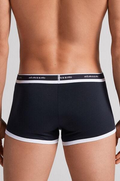 Navy Stretch Contrast Boxer Shorts, , large image number 3
