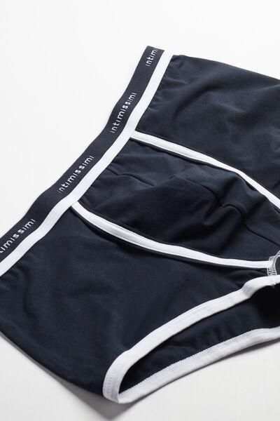 Navy Stretch Contrast Boxer Shorts, , large image number 5