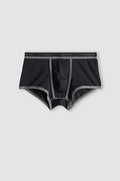 Black Stretch Contrast Boxer Shorts, , large image number 2