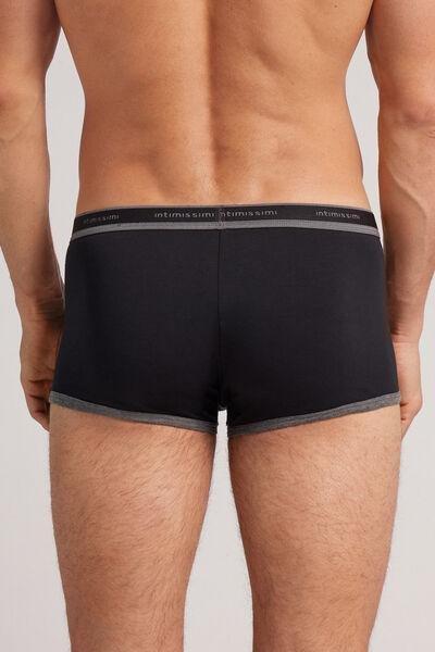Black Stretch Contrast Boxer Shorts, , large image number 3
