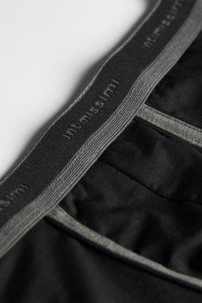 Black Stretch Contrast Boxer Shorts, , large image number 5
