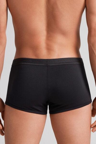 Black Supima Cotton Boxer Shorts Detail, , large image number 3