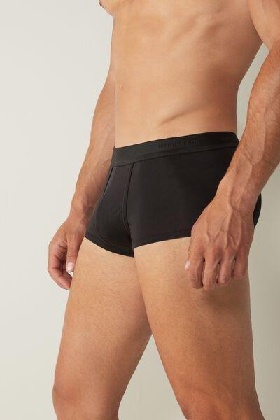 Black Supima Cotton Boxer Shorts Detail, , large image number 4