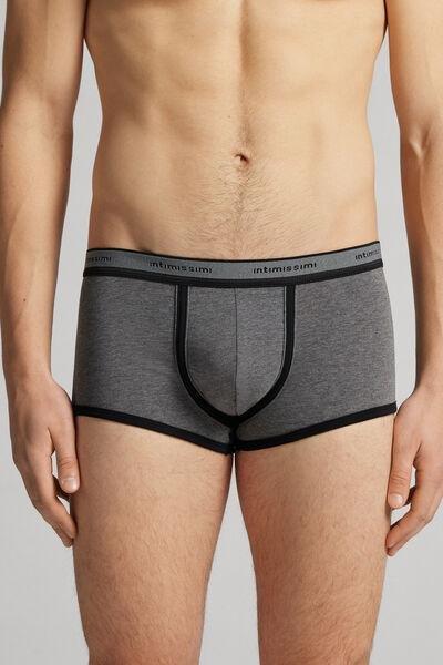 Grey Stretch Contrast Boxer Shorts, , large image number 0